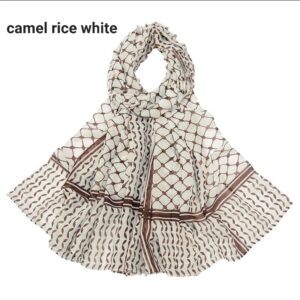 Palestine Hijab-YW313 Camel rice white color