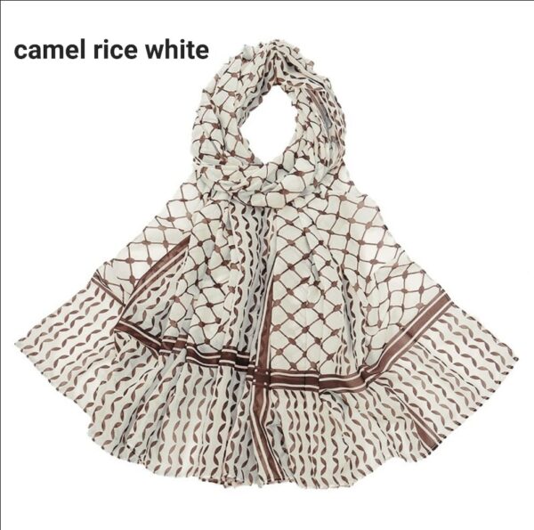 Palestine Hijab-YW313 Camel rice white color